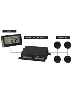 Kit 4 sensori di parcheggio a ultrasuoni con Display LCD 12V