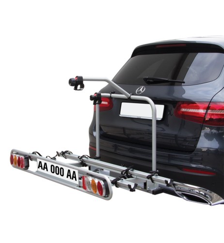 Portabici 2 bici posteriore in alluminio da gancio traino per bici elettric