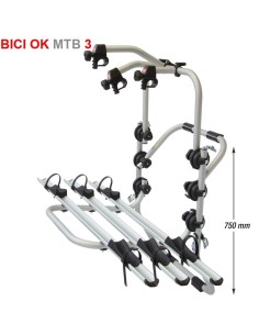 Portabici 3 bici posteriore in alluminio da portellone per MTB