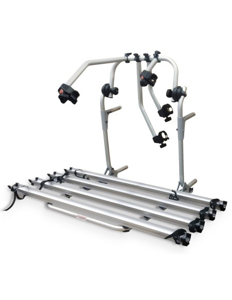 Portabici 4 bici posteriore compatto in alluminio per camper