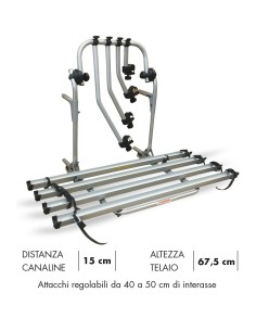 Portabici 4 bici posteriore compatto in alluminio per camper 2