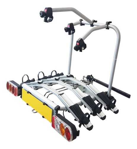 Portabici fast 3 bici posteriore in alluminio gancio traino con canalina MT