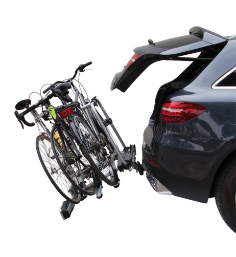 Portabici fast 3 bici posteriore in alluminio gancio traino con canalina MT