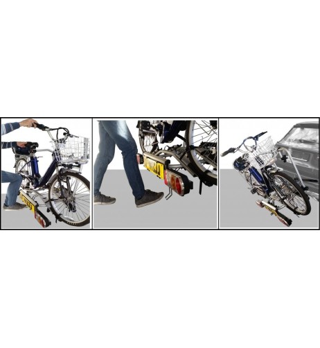 Portabici fast 3 bici posteriore in alluminio gancio traino con canalina MT