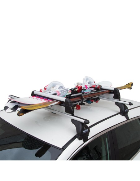 Portasci snowboard per barre Aluski Board new 4 paia sci o 2 snow