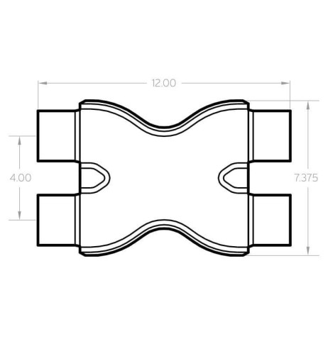 Raccordo per silenziatore Magnaflow Tru X Pipe 2 25 10790