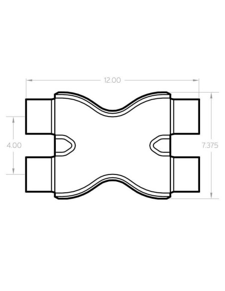 Raccordo per silenziatore Magnaflow Tru X Pipe 2 25 10790