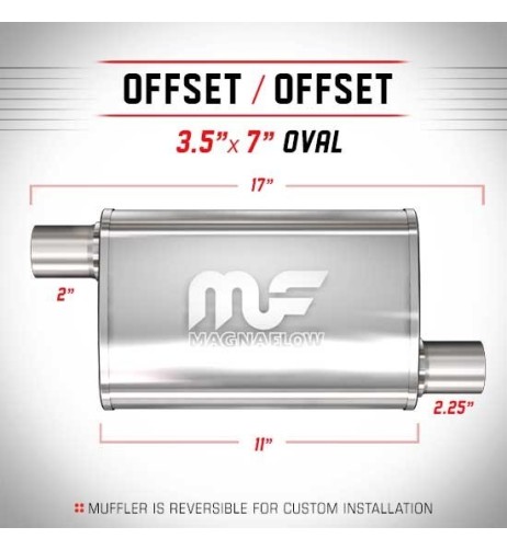 Silenziatore universale Magnaflow 3 5x7 x17 uscite 2 2 25 Offset