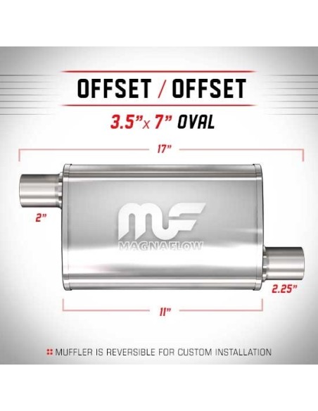 Silenziatore universale Magnaflow 3 5x7 x17 uscite 2 2 25 Offset