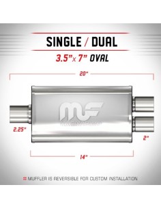 Silenziatore universale Magnaflow 3 5x7 x20 uscite 2 25 2 Dual
