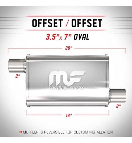 Silenziatore universale Magnaflow 3 5x7 x20 uscite 2 2 Offset