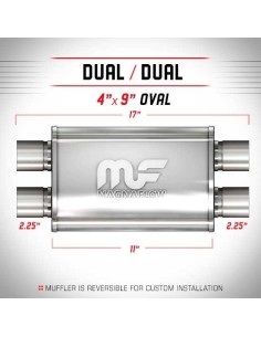 Silenziatore universale Magnaflow 4x9 x17 uscite 2 25 2 25 Dual