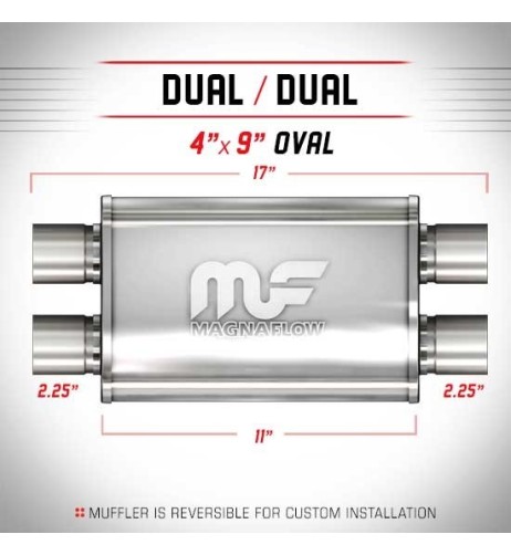 Silenziatore universale Magnaflow 4x9 x17 uscite 2 25 2 25 Dual