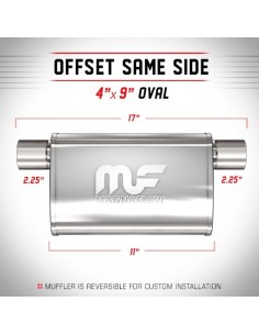 Silenziatore universale Magnaflow 4x9 x17 uscite 2 25 2 25 Offset