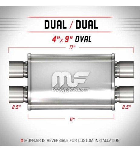 Silenziatore universale Magnaflow 4x9 x17 uscite 2 5 2 5 Dual