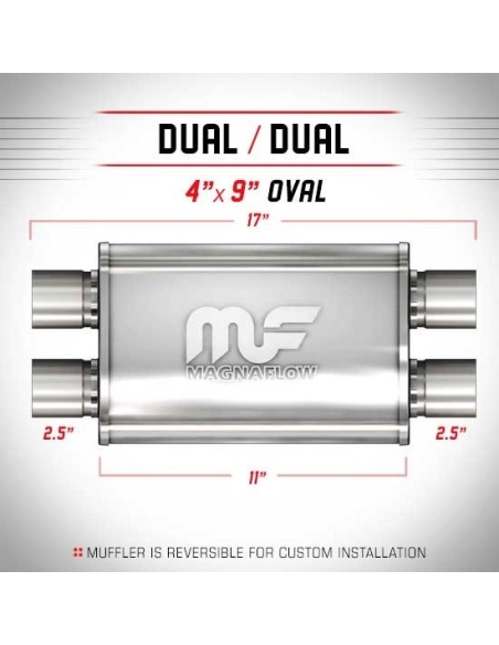 Silenziatore universale Magnaflow 4x9 x17 uscite 2 5 2 5 Dual