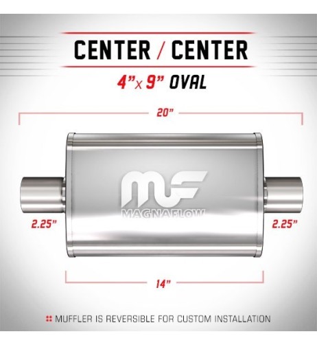 Silenziatore universale Magnaflow 4x9 x20 uscite 2 25 2 25 Center
