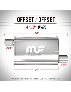 Silenziatore universale Magnaflow 4x9 x20 uscite 2 25 2 25 Offset