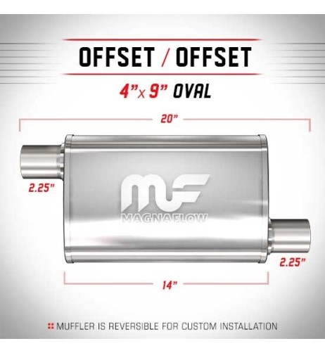 Silenziatore universale Magnaflow 4x9 x20 uscite 2 25 2 25 Offset