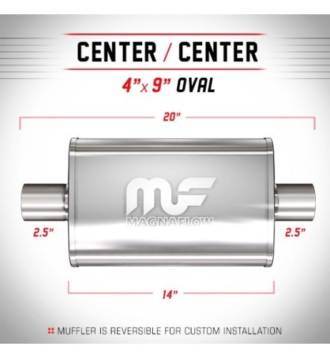 Silenziatore universale Magnaflow 4x9 x20 uscite 2 5 2 5 Center