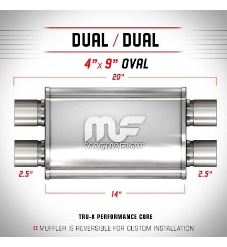 Silenziatore universale Magnaflow 4x9 x20 uscite 2 5 2 5 Dual