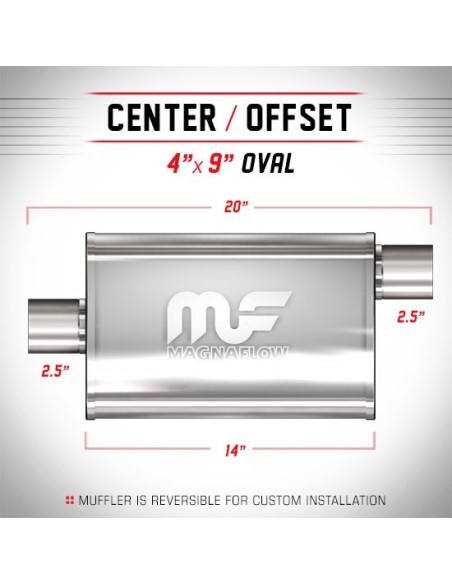 Silenziatore universale Magnaflow 4x9 x20 uscite 2 5 2 5 Offset