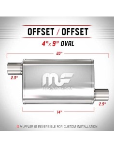 Silenziatore universale Magnaflow 4x9 x20 uscite 2 5 2 5 Offset x2