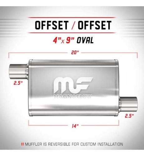 Silenziatore universale Magnaflow 4x9 x20 uscite 2 5 2 5 Offset x2