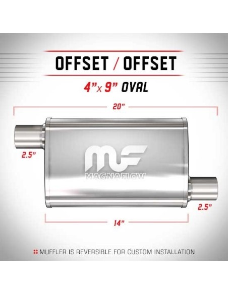 Silenziatore universale Magnaflow 4x9 x20 uscite 2 5 2 5 Offset x2