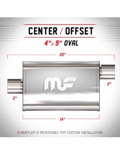 Silenziatore universale Magnaflow 4x9 x20 uscite 2 2 Offset