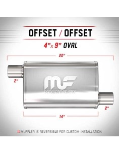 Silenziatore universale Magnaflow 4x9 x20 uscite 2 2 Offset x2
