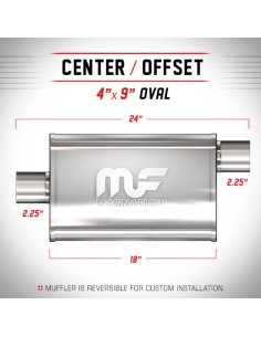 Silenziatore universale Magnaflow 4x9 x24 uscite 2 25 2 25 Offset