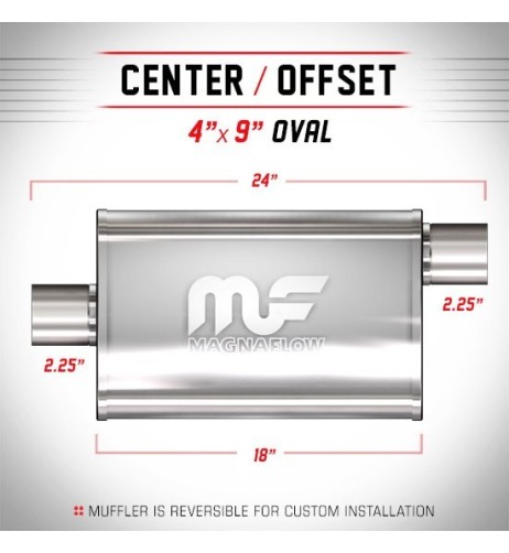 Silenziatore universale Magnaflow 4x9 x24 uscite 2 25 2 25 Offset