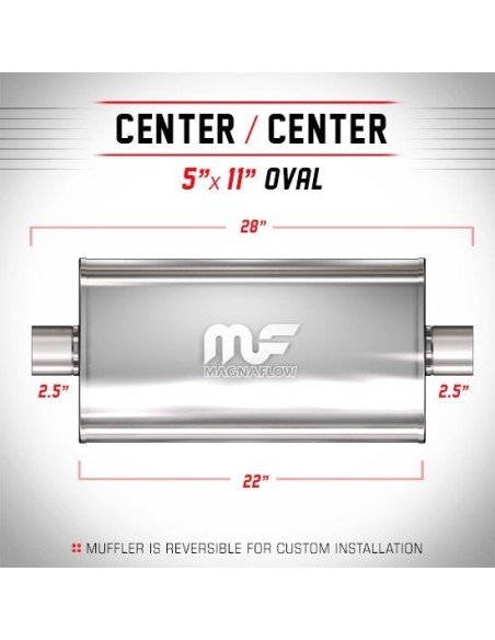 Silenziatore universale Magnaflow 5x11 x28 uscite 2 5 2 5 Center
