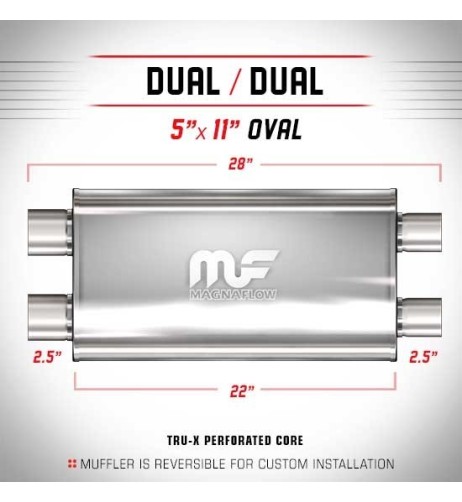 Silenziatore universale Magnaflow 5x11 x28 uscite 2 5 2 5 Dual