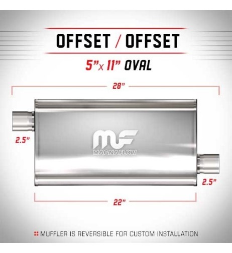 Silenziatore universale Magnaflow 5x11 x28 uscite 2 5 2 5 Offset x2