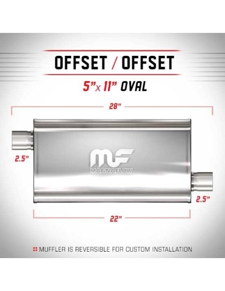 Silenziatore universale Magnaflow 5x11 x28 uscite 2 5 2 5 Offset x2