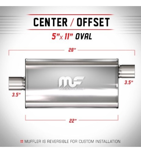 Silenziatore universale Magnaflow 5x11 x28 uscite 3 5 3 5 Offset