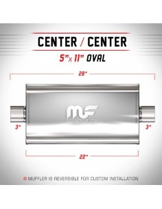 Silenziatore universale Magnaflow 5x11 x28 uscite 3 3 Center