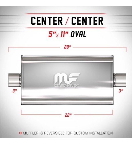Silenziatore universale Magnaflow 5x11 x28 uscite 3 3 Center