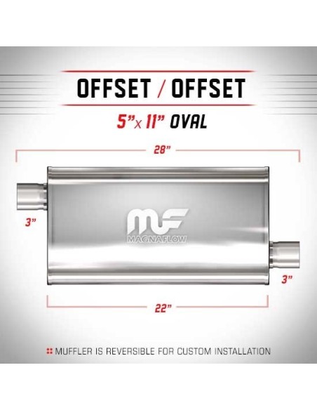 Silenziatore universale Magnaflow 5x11 x28 uscite 3 3 Offset x2