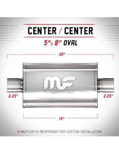Silenziatore universale Magnaflow 5x8 x20 uscite 2 25 2 25 Center