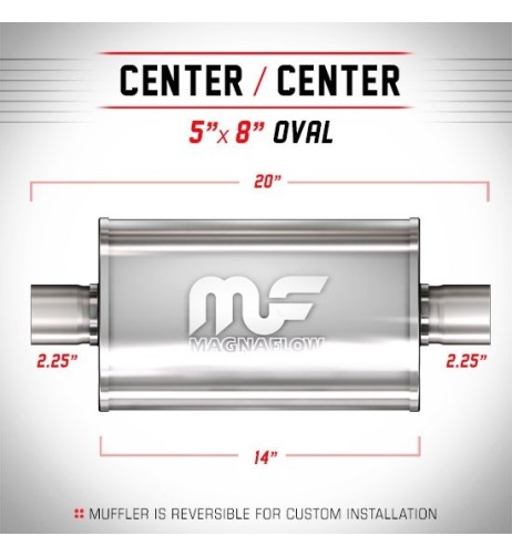Silenziatore universale Magnaflow 5x8 x20 uscite 2 25 2 25 Center