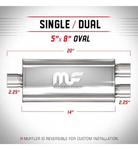 Silenziatore universale Magnaflow 5x8 x20 uscite 2 25 2 25 Dual