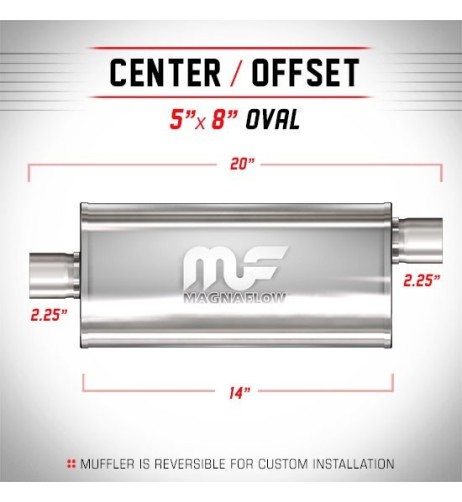 Silenziatore universale Magnaflow 5x8 x20 uscite 2 25 2 25 Offset