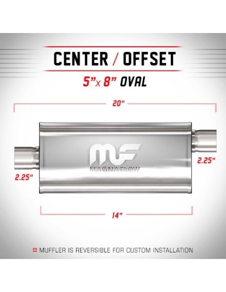 Silenziatore universale Magnaflow 5x8 x20 uscite 2 25 2 25 Offset