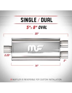 Silenziatore universale Magnaflow 5x8 x20 uscite 2 25 2 Dual