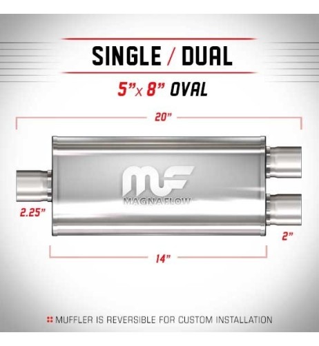 Silenziatore universale Magnaflow 5x8 x20 uscite 2 25 2 Dual
