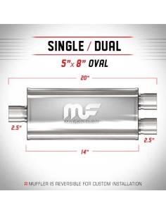 Silenziatore universale Magnaflow 5x8 x20 uscite 2 5 2 5 Dual