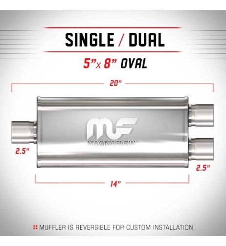 Silenziatore universale Magnaflow 5x8 x20 uscite 2 5 2 5 Dual